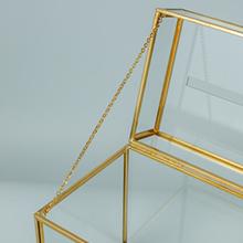 صندوق بطاقات الزفاف الزجاجي مع فتحة، صندوق بطاقات واضحة ذهب النحاس بطاقة هدية صندوق تخزين مثالية للحفلات الزفافية 9