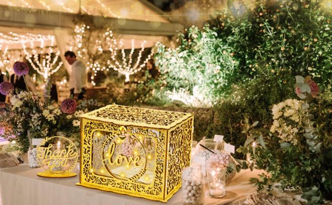 حامل صندوق نقود الزفاف مع علامة، كبير خشب روستيكي خشب DIY غلاف بطاقة هدية صناديق الظل مع فتحة القفل 0