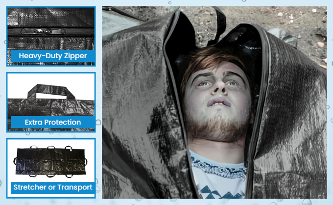 كيس الجسم المقعد المزيج مع 8 مقبضات جانبية و زيب الوسط، أكياس مقاومة للماء للخيام في الهواء الطلق المشي 5