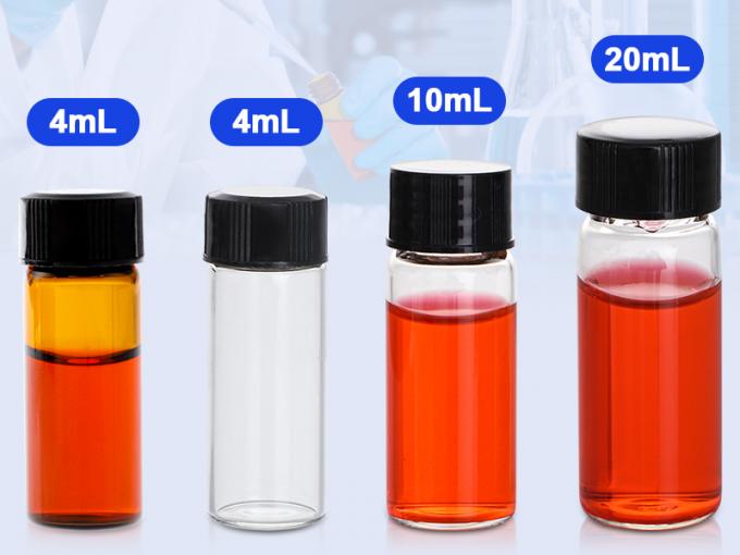 أقراص زجاجية مع غطاء المسمار، زجاجات عينة سائل واضحة، أقراص تخزين المختبر / السفر للزيوت الأساسية، العطور 3