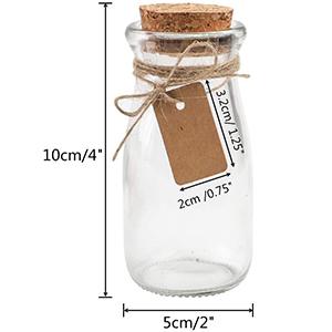 زجاجات الزجاج الشفافة الزجاجات الزجاجية المفضلة الزجاجات الزجاجات 100 مل زجاجات مع أغطية زجاجية، زجاجات صغيرة 4