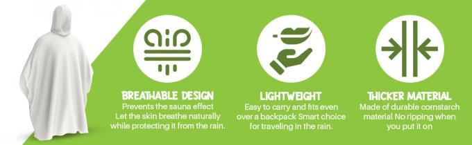 100% نباتية القائمة، قابلة للتسميد، قابلة للتحلل الحيوي، نشويات الذرة، قابلة لإعادة التدوير، المطر المعاد تدويره 0