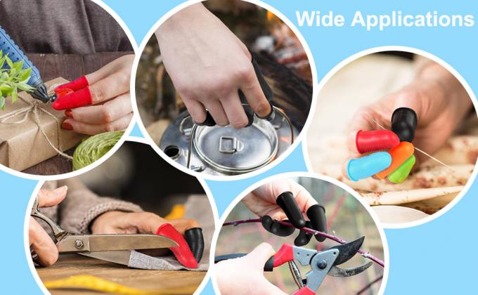 أغطية أصابع المطاط، واقي أصابع السيليكون أكمام النصائح الحماية أطراف الأصابع أكمام الإبهام وسائد لصمغ ساخن 10