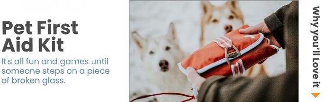 علبة الإسعافات الأولية للحيوانات الأليفة، 105 قطعة إمدادات التمريض مع طوق الطوارئ، تعليمات الإسعافات الأولية وأكثر مثالية للمنزل 0