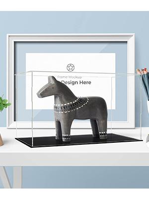 علبة عرض أكريليك واضحة،صندوق العرض الذاتي مع قاعدة أكريليك سوداء،صندوق المكتب المكعب المنظم الرفع 0