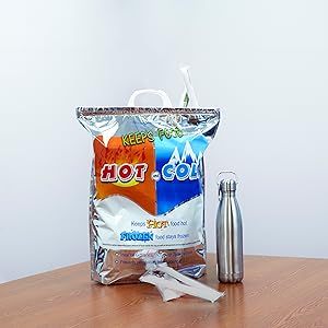 أكياس معزولة ساخنة وباردة لتوصيل الطعام، أكياس تسوق البقالة، تخزين الطعام للأطعمة المجمدة الساخنة للسفر 6