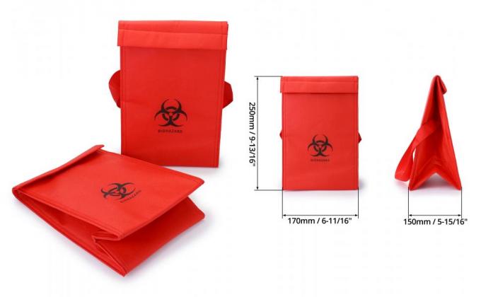 كيس التبريد العازل الطبي للخطر البيولوجي، كيس نقل العينات الطبية، كيس النقل البيولوجي، 6.75 "× 10" × 5.75" 0