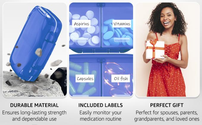 منظم حبوب منع الحمل - حامل حبوب منع الرطوبة منظم الأدوية اليومية صندوق حبوب منع الحمل للحصول على مكملات فيتامين 1