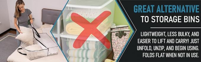 حقيبة تخزين منظمة واضحة ومقبضات قوية و سحابات للجامعة ، نقل الإمدادات ، زخارف عيد الميلاد ، التاج 0