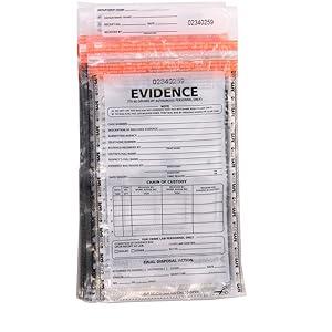 حقائب الأدلة للشرطة، حقائب الأدلة للسلامة العامة، حاوية أدلة مسرح الجريمة، 6 "&times; 8"، 100 حزمة 0