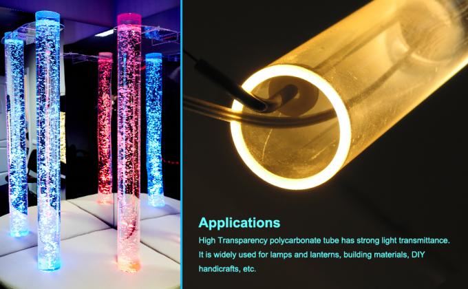 أنابيب بلاستيكية أنابيب مستديرة جامدة من البوليكربونات أنابيب البوليكربونات غير قابلة للكسر أنابيب صافية مقاومة للكيماويات 0