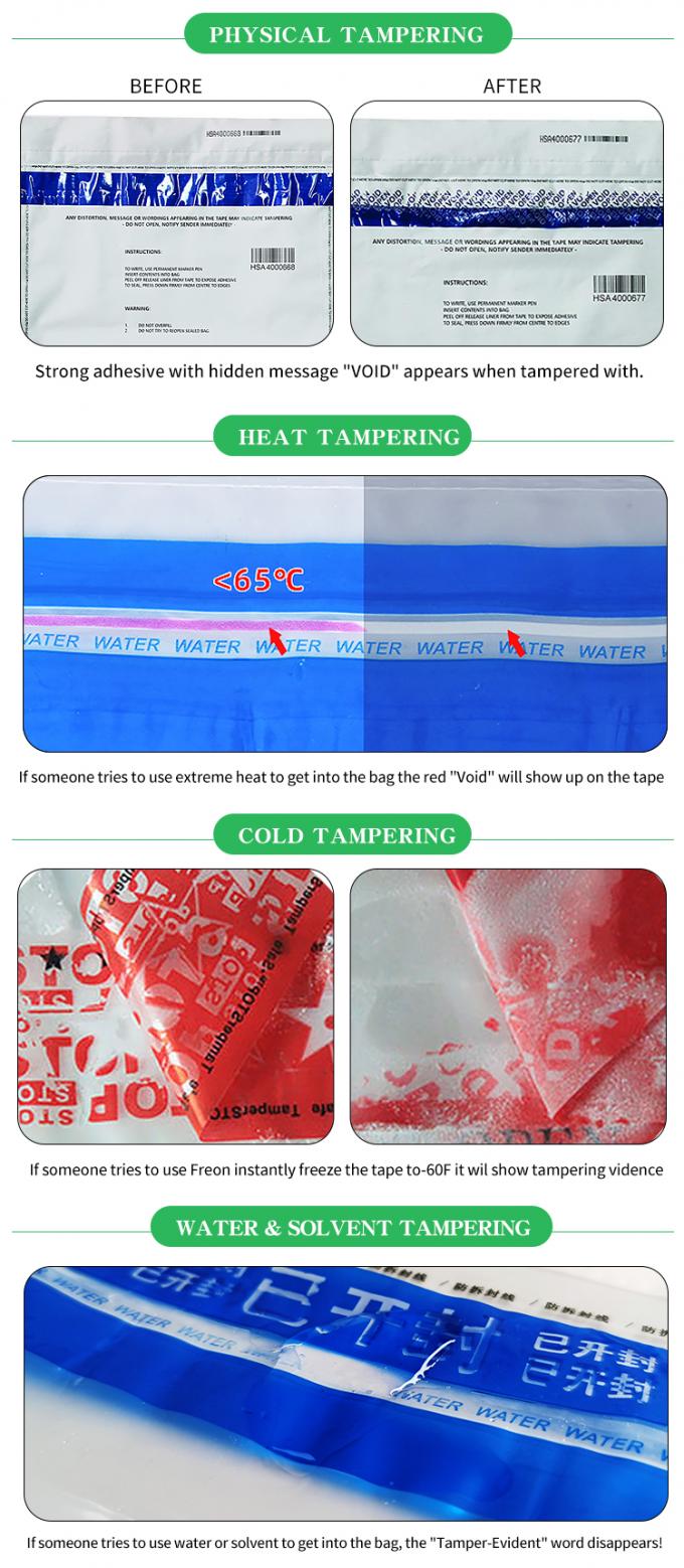 حقيبة مضادة للحرارة، حقيبة شريط الفراغ، حقيبة الأدلة، امتحان حقائب الأمان البلاستيكية الورقية الشحن العابرة الأمن الحقائب مضادة للتلاعب 2