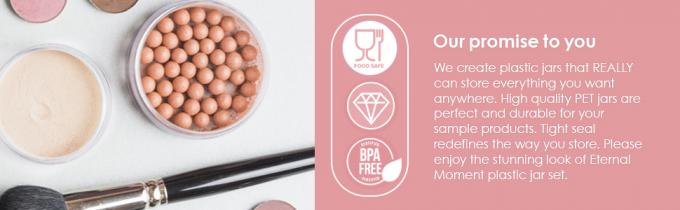 Plastic Jars Round Clear Cosmetic Container with Black Lids, Bagease Slime Jars for Lotion, Cream, Ointments, Makeup, Eye shadow, Rhinestone, Samples, Pot, Travel Storage 0