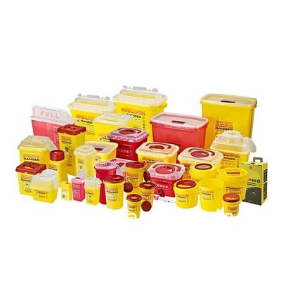 الجودة  3L 5L 10L Medical Waste Disposable Plastic Sharp Boxes Medical Sharp Container Disposable Multiple Styles 30L 8Gal مصنع
