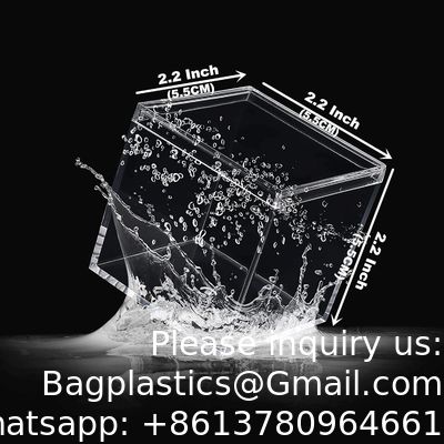 جودة  Acrylic Plastic Square Cube Small Box with Lid Decorative Storage Boxes Jewelry Display Mini Container for Home Candy مصنع