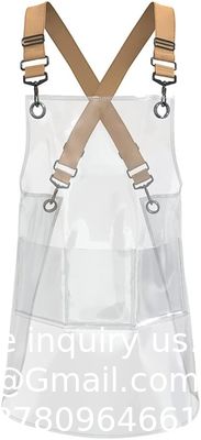 جودة  Barber Apron Cross-back Adjustable Apron With 3 Pockets Hair Salon Work Apron for Hair Stylist (22.8” W 25.5” L) مصنع