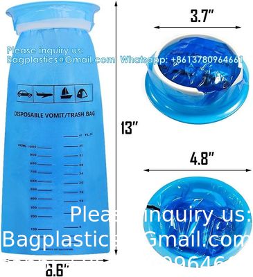 الجودة  Emesis Bag, Disposable Vomit Bags, Aircraft & Car Sickness Bag, Nausea Bags For Travel Motion Sickness (Blue) مصنع