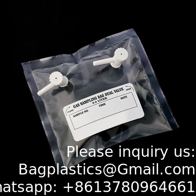 كيس أخذ عينات الغاز Tedlar PVF 0.5 لتر 1 لتر 3 لتر - عبوة من 10 قطع - كيس أخذ عينات الهواء - تركيب من مادة البولي بروبيلين/الفولاذ المقاوم للصدأ/PTFE