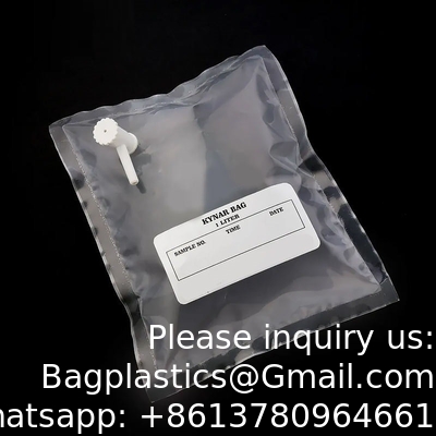 كيس أخذ عينات الغاز Tedlar PVF 0.5 لتر 1 لتر 3 لتر - عبوة من 10 قطع - كيس أخذ عينات الهواء - تركيب من مادة البولي بروبيلين/الفولاذ المقاوم للصدأ/PTFE