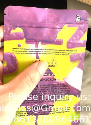 أكياس ناعمة الملمس ومضادة للرائحة وتغليف صالح للأكل ومطبوعة مقاومة للأطفال 3.5 أكياس مايلر مخصصة