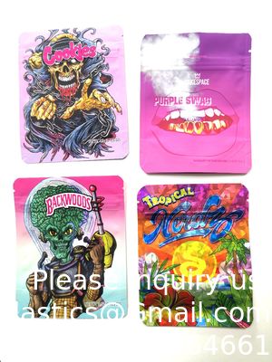 أكياس ناعمة الملمس ومضادة للرائحة وتغليف صالح للأكل ومطبوعة مقاومة للأطفال 3.5 أكياس مايلر مخصصة