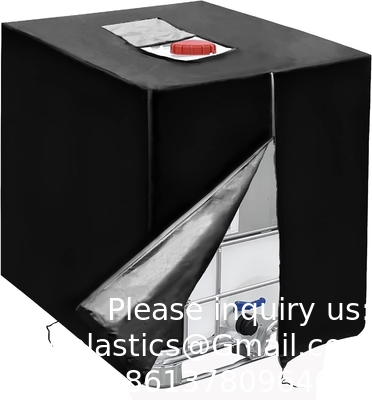 غطاء حمل IBC بسحاب، 275 جالون 1000 لتر خارجي IBC Tote ظلة 210D غطاء قماش أكسفورد مقاوم للماء ومقاوم لأشعة الشمس