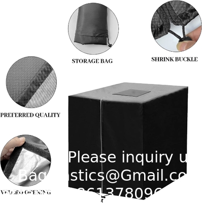 غطاء حمل IBC بسحاب، 275 جالون 1000 لتر خارجي IBC Tote ظلة 210D غطاء قماش أكسفورد مقاوم للماء ومقاوم لأشعة الشمس