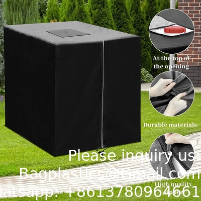 غطاء حمل IBC بسحاب، 275 جالون 1000 لتر خارجي IBC Tote ظلة 210D غطاء قماش أكسفورد مقاوم للماء ومقاوم لأشعة الشمس