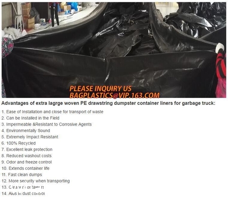 إضافية Lagrge نسيج سحب الحاوية القمامة 20 ياردة سحب الحاوية القمامة السوداء