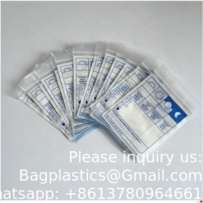 الطبية 100٪ Ldpe طباعة حبوب منع الحمل الطبية إعطاء المغلف التعبئة الثنائية الحقيبة الطبية المنظم