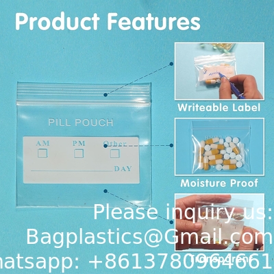الطبية 100٪ Ldpe طباعة حبوب منع الحمل الطبية إعطاء المغلف التعبئة الثنائية الحقيبة الطبية المنظم