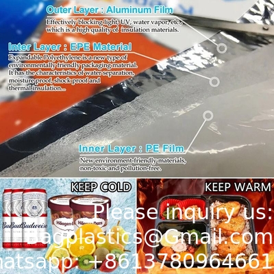 عازل حرارة قابل لإعادة التدوير من الألومنيوم كيس البيكنيك بارد كيس بارد شعار مخصص كيس التوت العازل
