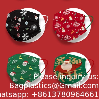 قناع الوجه، قناع إستخدام واحد، هدايا عيد الميلاد قناع كرتونية عيد الميلاد حفلات العطلات الإمدادات الرجال والنساء عينة مجانية