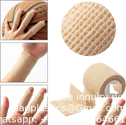 غلاف الضمادات اللاصقة الذاتية، حزمة 6، لون الجلد، 2 ′′ × 5 ياردات، ضمادات متماسكة، غلاف طبي، غلاف ضمادات مرنة