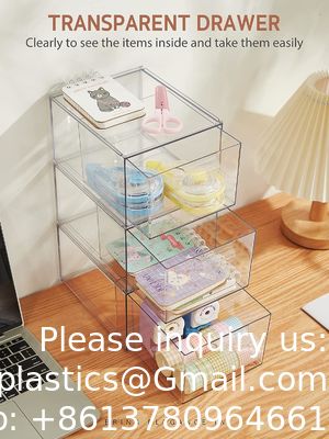 أدوات تنظيم المكياج القابلة للتراص أدوات تخزين الحمام الاكريليك عالية 4.4' صندوق تخزين مستحضرات التجميل للفخامة