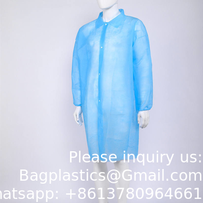 PP SMS زي المستشفى الطبيب الممرضة الجراحية الطبية المختبر الأبيض معطف غسيل البدلة الكبار الأطفال الكيمياء ملابس المختبر