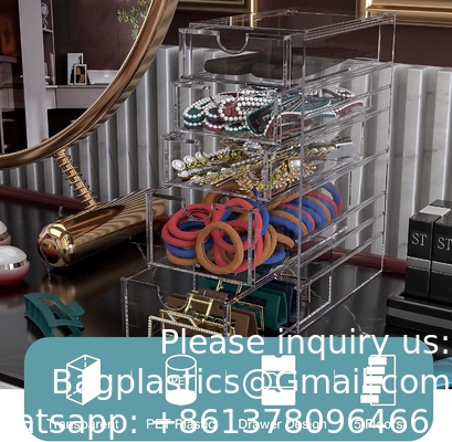 حاويات واضحة لترتيب ملحقات الشعر، صندوق منظم ملحقات الشعر البلاستيكي مع 5 درجات، ملحقات الشعر