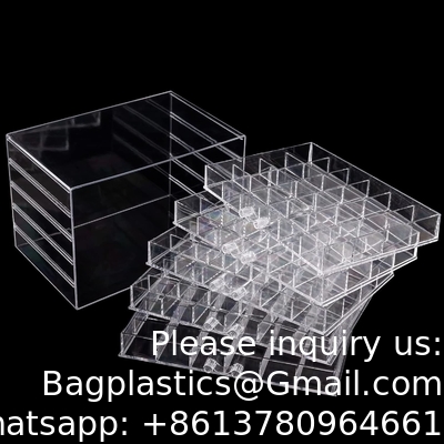 منظم مجوهرات واضح، صندوق مجوهرات متين مع 5 ألعاب، صندوق منظم مجوهرات، منظم مجوهرات الأقراط