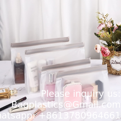 حقائب المرحاض، حقائب مكياج سفر بلاستيكية ناعمة، حقائب تجميل، تصميم إغلاق زيب، حقائب محمولة مقاومة للماء