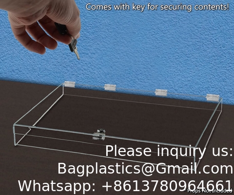 عبارة عن علبة طبية واضحة من الأكريليك ذات قفل واحد مع مفاتيح، 13 &quot;× 6.5&quot; × 5.5&quot; متوسطة للتخزين الطبي للأدوات