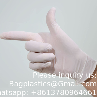 القياس المتوسط 3.5g 4.5g 5.5g 6.5g قفازات خالية من المسحوقات اللاتكس الجملة قفازات اللاتكس المستخدمة مرة واحدة المصنعين