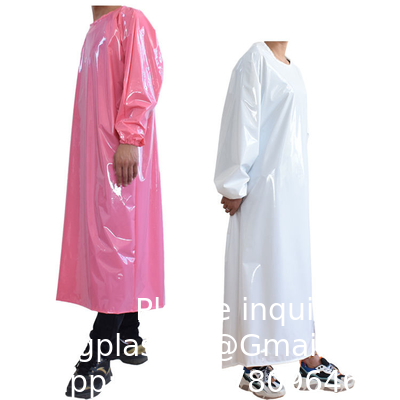 مضاد للماء و مضاد للزيت طابعة طعام TPU مخفف ذو أكمام طويلة مخفف PVC مضاد للماء مقاوم للزيت مخفف ذو أكمام طويلة