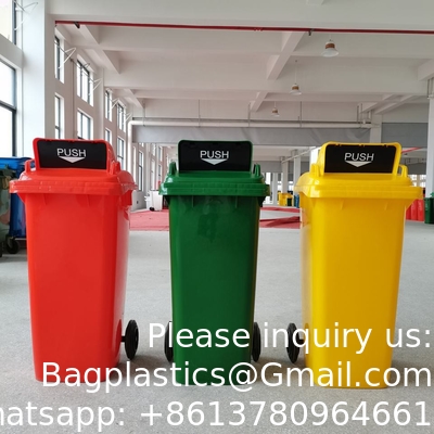 علب القمامة الكبيرة الدراجة الداخلية / الخارجية صناديق القمامة البلاستيكية صناديق القمامة الطبية المستشفى العيادة إعادة تدوير النفايات صناديق السماد
