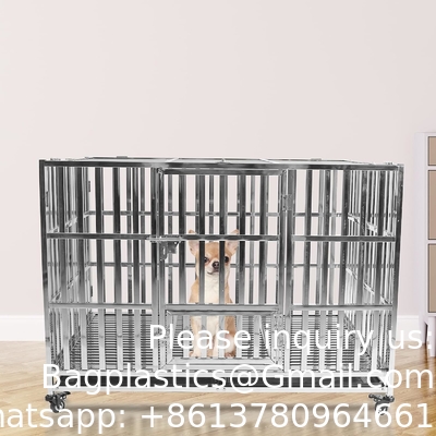 قفص الكلاب من الفولاذ المقاوم للصدأ ذو الوزن الثقيل 47 بوصة القلق العالي غير قابلة للتدمير والهروب
