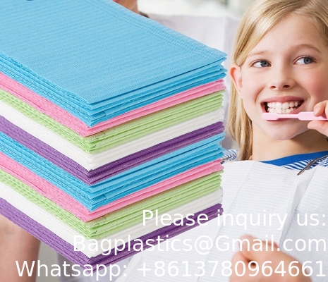 ملونة جودة أسنان البيبس 3layer مقاومة للماء المريض المسمم الطبية مريحة أسنان البيبس المستخدمة مرة واحدة