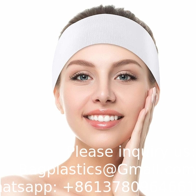 رباطات الرأس المرنة ذات الاستخدام الواحد لمنتجع سبا الممتدة غير المنسوجة للنساء رباط الرأس للوجه رباط الشعر الرقيق للعناية بالبشرة مع الراحة