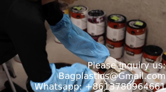 واقي اليد غير المنسوج مغلقات مرنة ذراع متينة قطعة يدية مقاومة للماء غطاء أكمام ميكروبوروس مرة واحدة