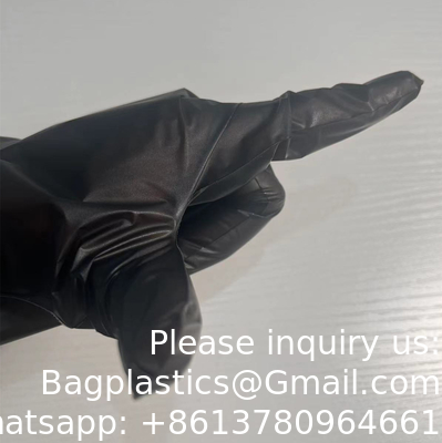 بيع بالجملة القفازات اليدوية المستخدمة لمرة واحدة لتجهيز الطعام TPE CPE HDPE أسود الشفاف القوة القفاز البلاستيكي المستخدم مرة واحدة