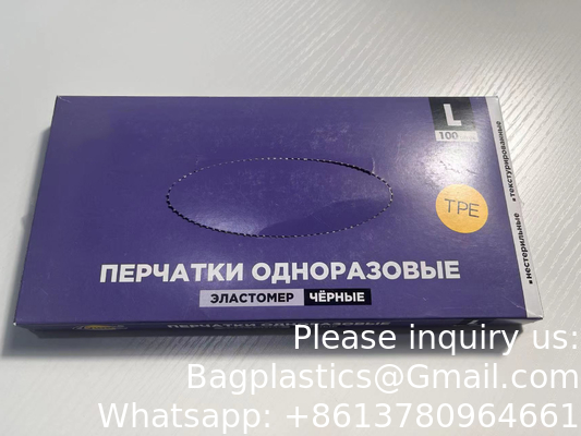 بيع بالجملة القفازات اليدوية المستخدمة لمرة واحدة لتجهيز الطعام TPE CPE HDPE أسود الشفاف القوة القفاز البلاستيكي المستخدم مرة واحدة