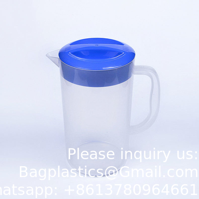 إبريق بلاستيكي مع غطاء خال من BPA كرافات صديقة للبيئة خليط المشروبات جرة الماء عصير الليمون جرة المشروبات الثلج